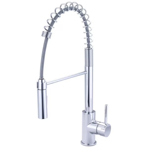 Single Handle Pre-Rinse Spring Pull-Down Kitchen Faucet in Chrome, Olympia, Mfr#: K-5090